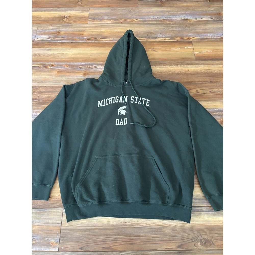 Michigan State Spartans Classic Dad Hooded Sweatshirt Sport Green XL MSU‎